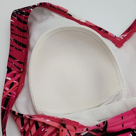 Speedo Women's One Piece Hot Pink Tropical Print Swimsuit Size 8 - Picture 4 of 14